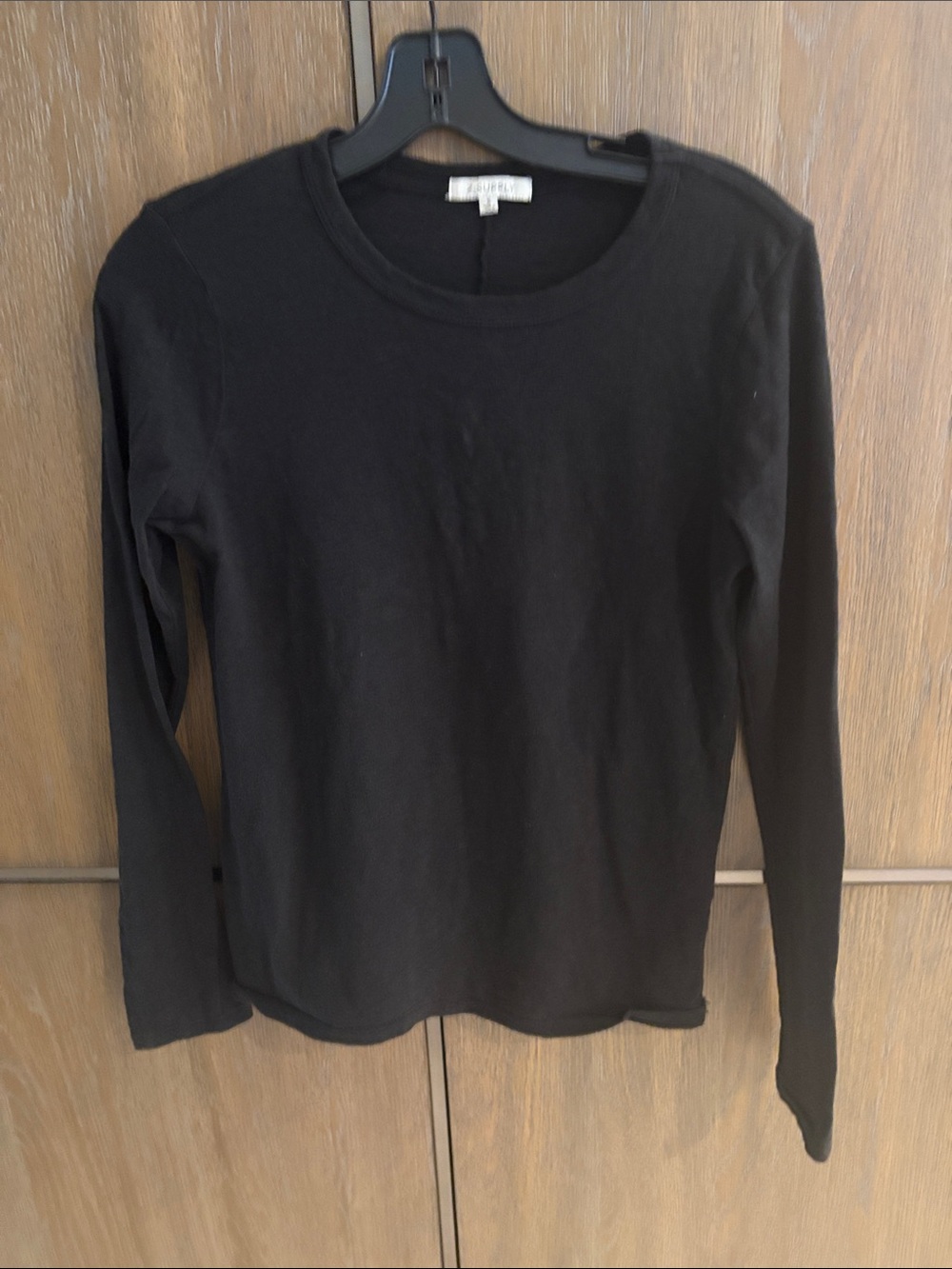Z Supply Black Long Sleeve Crew Neck Top